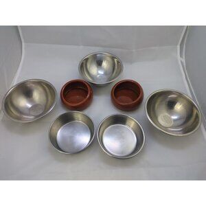Assorted Pet Dishes for Small Dogs or Cats – Porcelain & Stainless Steel Set